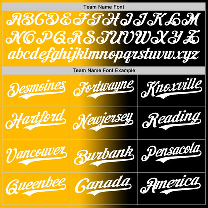 Custom Black White-Gold Authentic Gradient Fashion Baseball Jersey - Sky-Custom
