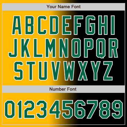 Custom Black Kelly Green Gold-White Authentic Gradient Fashion Baseball Jersey - Sky-Custom