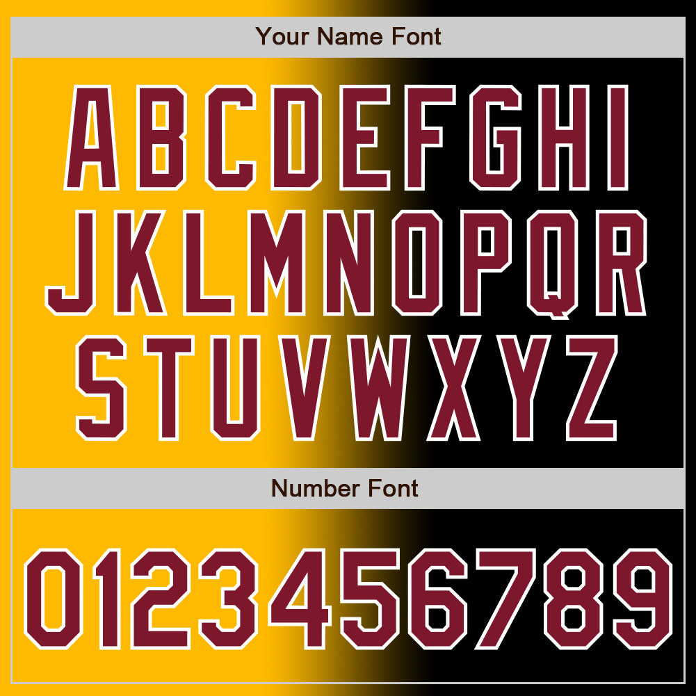 Custom Black Crimson Gold-White Authentic Gradient Fashion Baseball Jersey - Sky-Custom