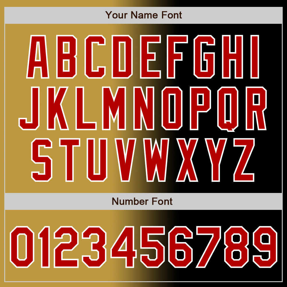 Custom Black Red Old Gold-White Authentic Gradient Fashion Baseball Jersey - Sky-Custom