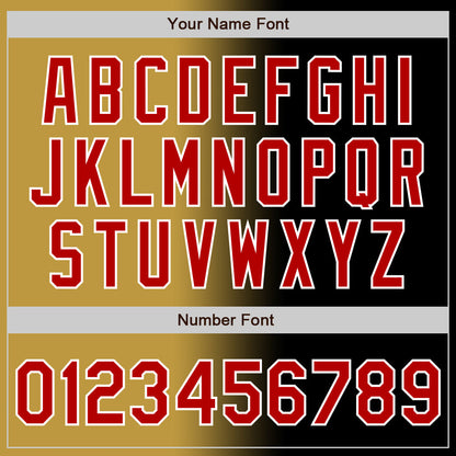 Custom Black Red Old Gold-White Authentic Gradient Fashion Baseball Jersey - Sky-Custom