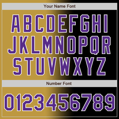 Custom Black Purple Old Gold-White Authentic Gradient Fashion Baseball Jersey - Sky-Custom