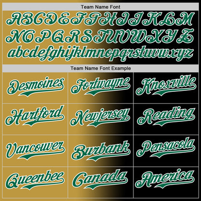 Custom Black Kelly Green Old Gold-White Authentic Gradient Fashion Baseball Jersey - Sky-Custom