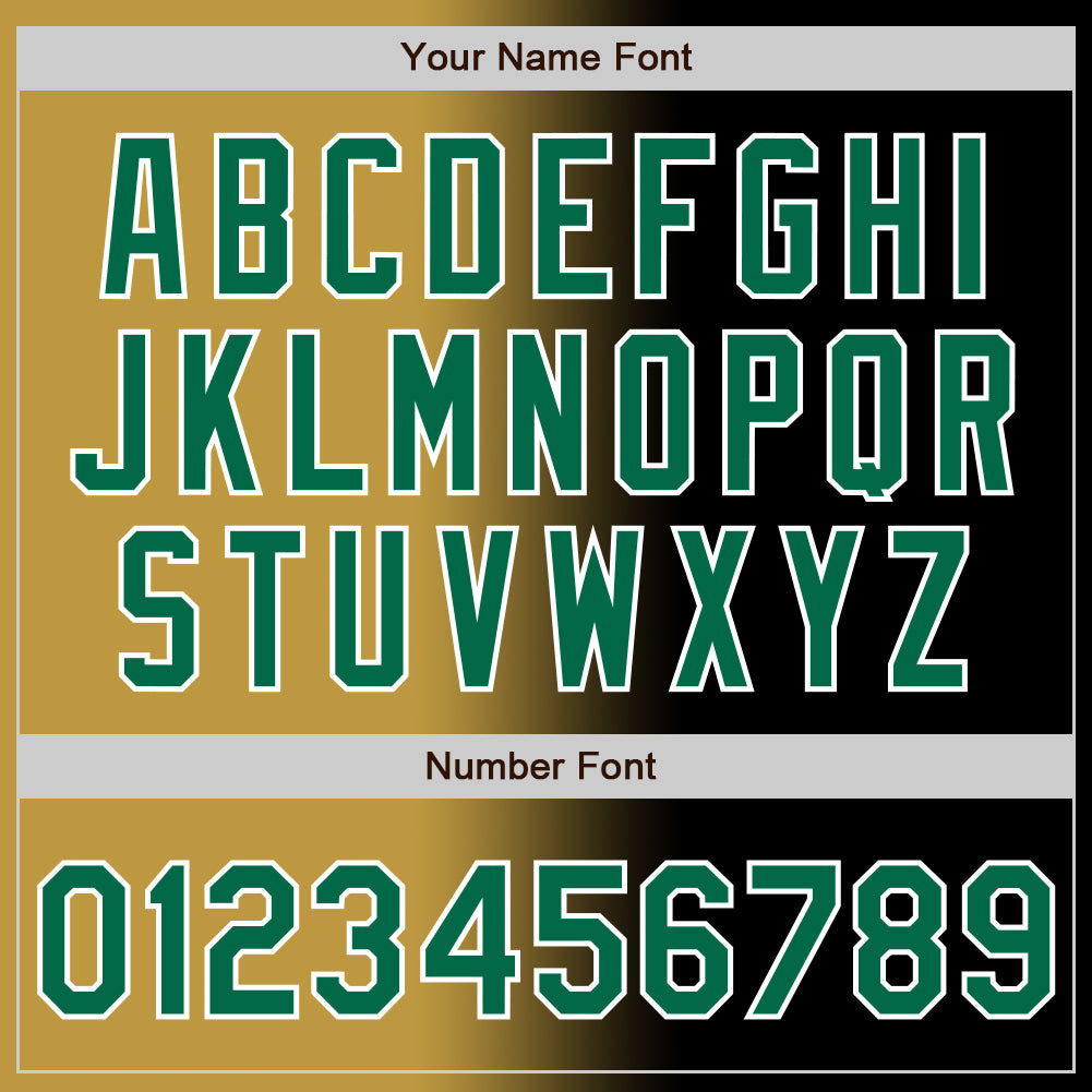 Custom Black Kelly Green Old Gold-White Authentic Gradient Fashion Baseball Jersey - Sky-Custom
