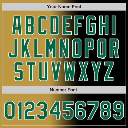 Custom Black Kelly Green Old Gold-White Authentic Gradient Fashion Baseball Jersey - Sky-Custom