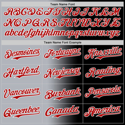 Custom Black Red Gray-White Authentic Gradient Fashion Baseball Jersey - Sky-Custom