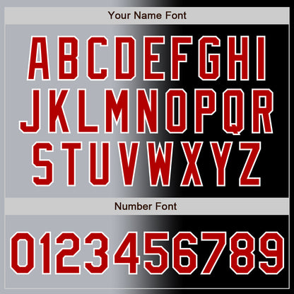 Custom Black Red Gray-White Authentic Gradient Fashion Baseball Jersey - Sky-Custom