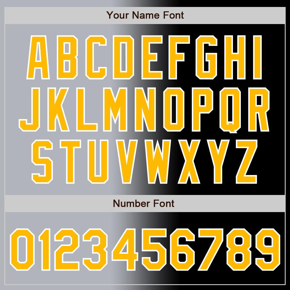 Custom Black Gold Gray-White Authentic Gradient Fashion Baseball Jersey - Sky-Custom
