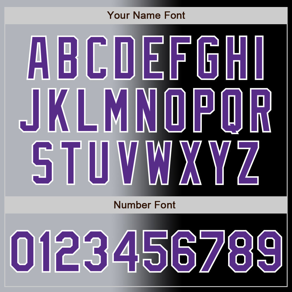 Custom Black Purple Gray-White Authentic Gradient Fashion Baseball Jersey - Sky-Custom