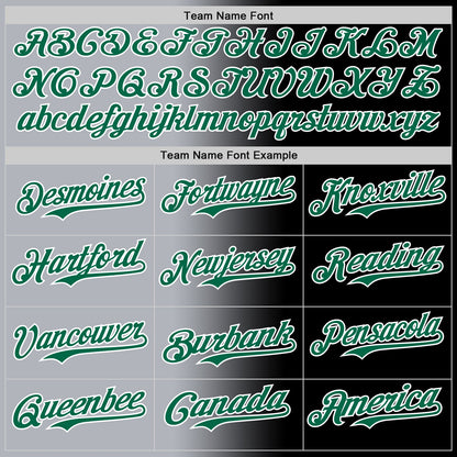 Custom Black Kelly Green Gray-White Authentic Gradient Fashion Baseball Jersey - Sky-Custom