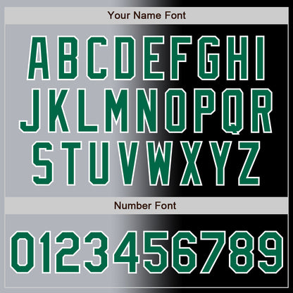 Custom Black Kelly Green Gray-White Authentic Gradient Fashion Baseball Jersey - Sky-Custom