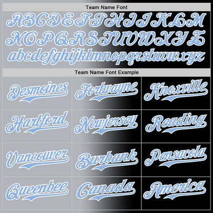 Custom Black Light Blue Gray-White Authentic Gradient Fashion Baseball Jersey - Sky-Custom