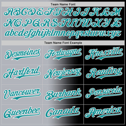 Custom Black Teal Gray-White Authentic Gradient Fashion Baseball Jersey - Sky-Custom