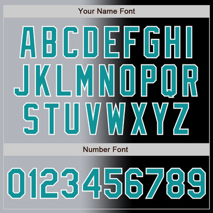 Custom Black Teal Gray-White Authentic Gradient Fashion Baseball Jersey - Sky-Custom