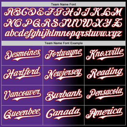 Custom Black White Purple-Red Authentic Gradient Fashion Baseball Jersey - Sky-Custom
