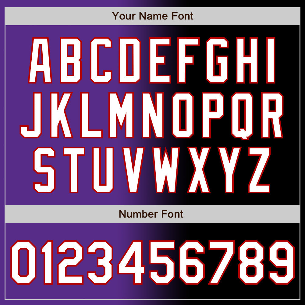 Custom Black White Purple-Red Authentic Gradient Fashion Baseball Jersey - Sky-Custom