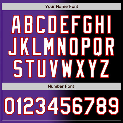 Custom Black White Purple-Red Authentic Gradient Fashion Baseball Jersey - Sky-Custom