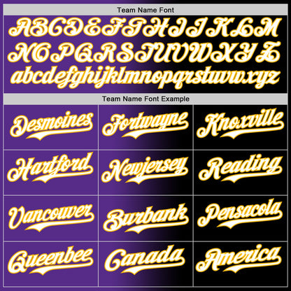Custom Black White Purple-Gold Authentic Gradient Fashion Baseball Jersey - Sky-Custom