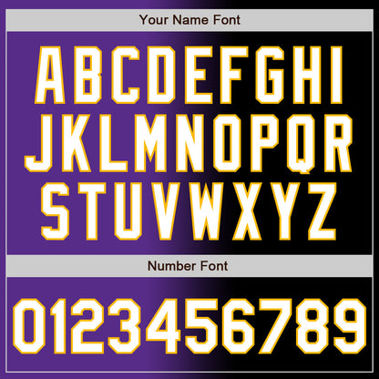 Custom Black White Purple-Gold Authentic Gradient Fashion Baseball Jersey - Sky-Custom