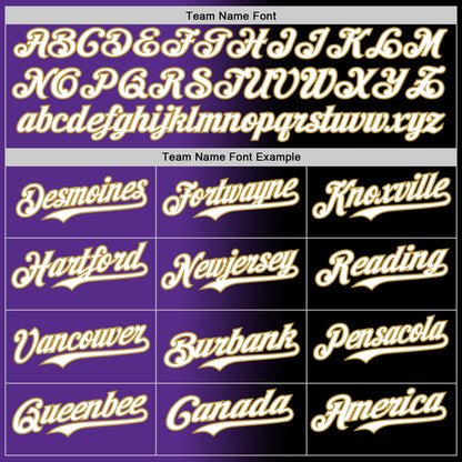 Custom Black White Purple-Old Gold Authentic Gradient Fashion Baseball Jersey - Sky-Custom
