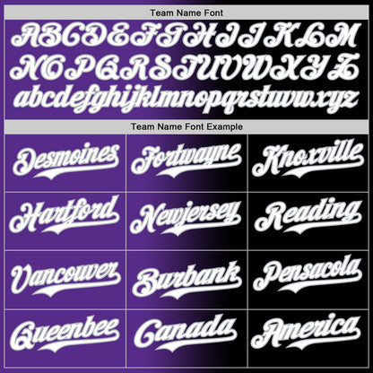 Custom Black White Purple-Gray Authentic Gradient Fashion Baseball Jersey - Sky-Custom