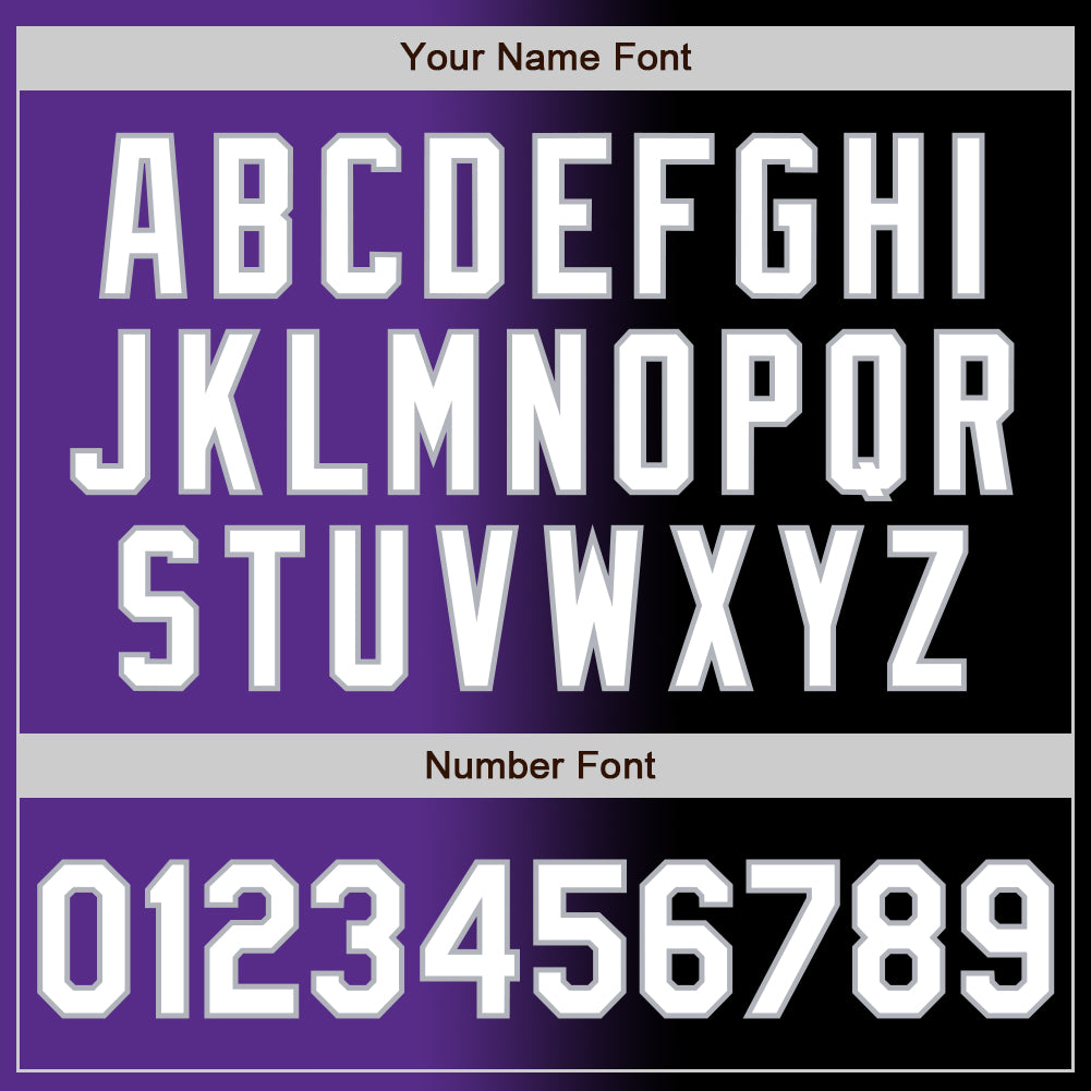 Custom Black White Purple-Gray Authentic Gradient Fashion Baseball Jersey - Sky-Custom