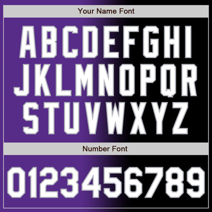 Custom Black White Purple-Gray Authentic Gradient Fashion Baseball Jersey - Sky-Custom