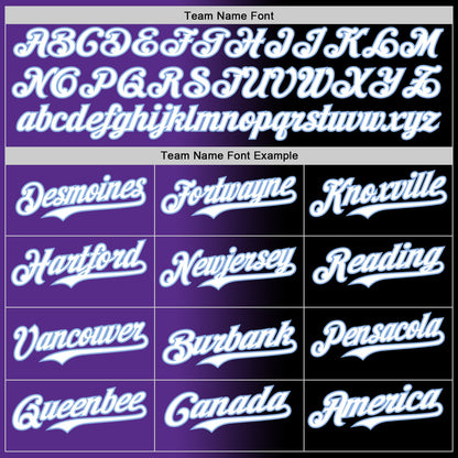 Custom Black White Purple-Light Blue Authentic Gradient Fashion Baseball Jersey - Sky-Custom