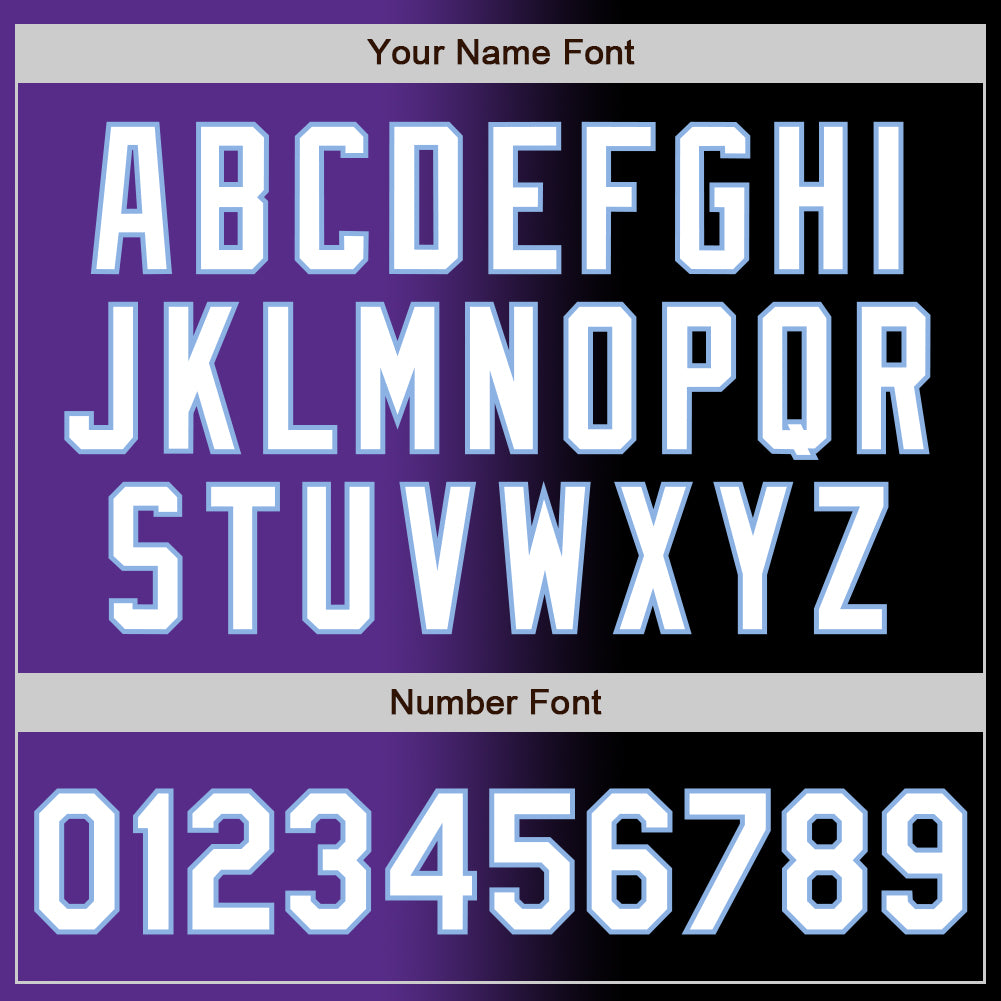 Custom Black White Purple-Light Blue Authentic Gradient Fashion Baseball Jersey - Sky-Custom