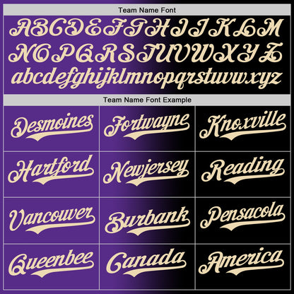 Custom Black Cream-Purple Authentic Gradient Fashion Baseball Jersey - Sky-Custom