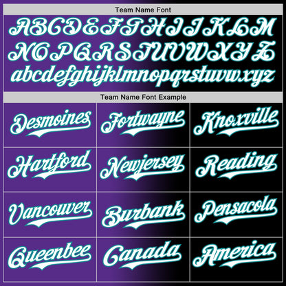 Custom Black White Purple-Teal Authentic Gradient Fashion Baseball Jersey - Sky-Custom