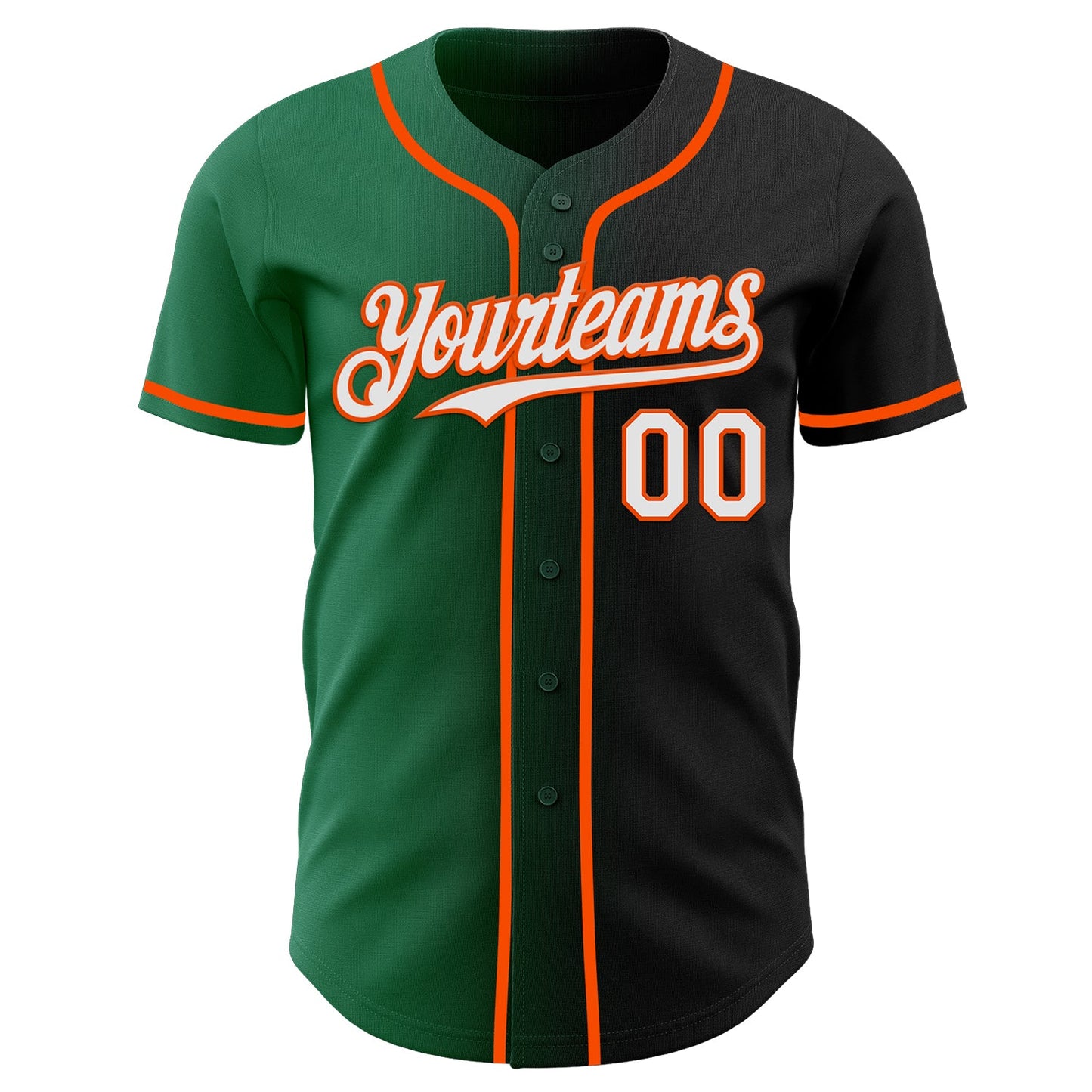 Custom Black White Kelly Green-Orange Authentic Gradient Fashion Baseball Jersey - Sky-Custom