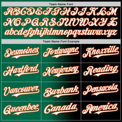 Custom Black White Kelly Green-Orange Authentic Gradient Fashion Baseball Jersey - Sky-Custom