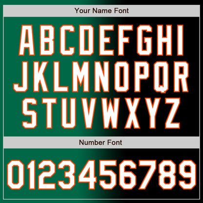 Custom Black White Kelly Green-Orange Authentic Gradient Fashion Baseball Jersey - Sky-Custom