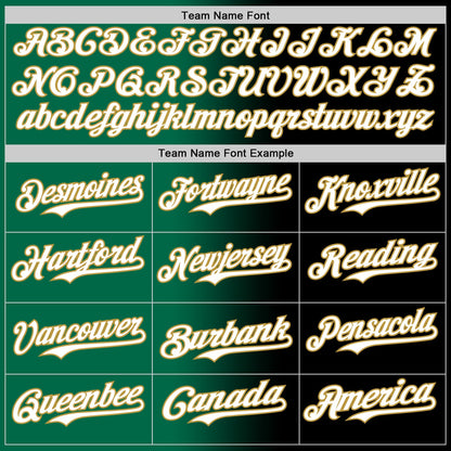 Custom Black White Kelly Green-Old Gold Authentic Gradient Fashion Baseball Jersey - Sky-Custom