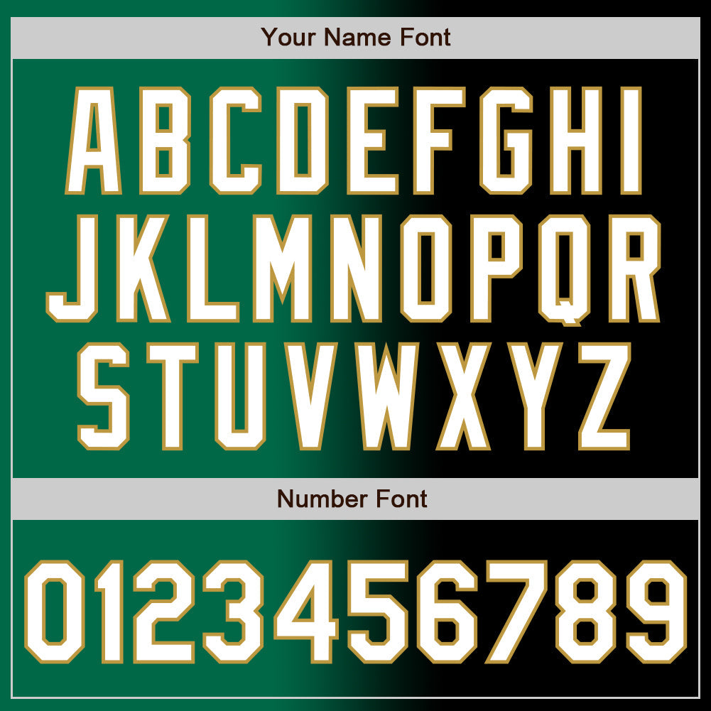 Custom Black White Kelly Green-Old Gold Authentic Gradient Fashion Baseball Jersey - Sky-Custom