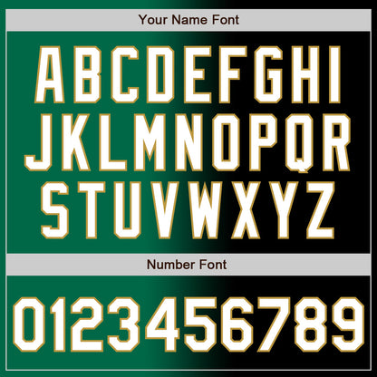 Custom Black White Kelly Green-Old Gold Authentic Gradient Fashion Baseball Jersey - Sky-Custom