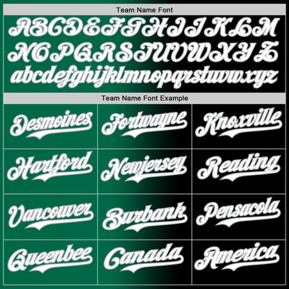 Custom Black White Kelly Green-Gray Authentic Gradient Fashion Baseball Jersey - Sky-Custom