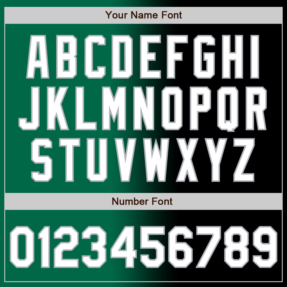 Custom Black White Kelly Green-Gray Authentic Gradient Fashion Baseball Jersey - Sky-Custom