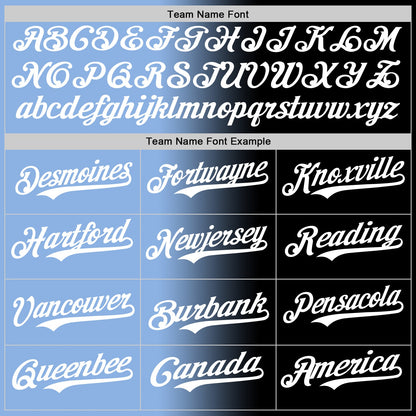 Custom Black White-Light Blue Authentic Gradient Fashion Baseball Jersey - Sky-Custom