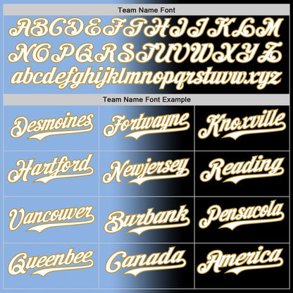 Custom Black White Light Blue-Old Gold Authentic Gradient Fashion Baseball Jersey - Sky-Custom