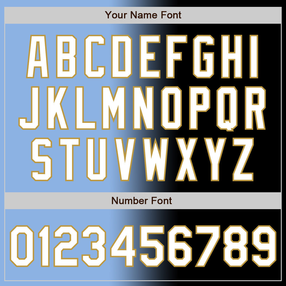 Custom Black White Light Blue-Old Gold Authentic Gradient Fashion Baseball Jersey - Sky-Custom