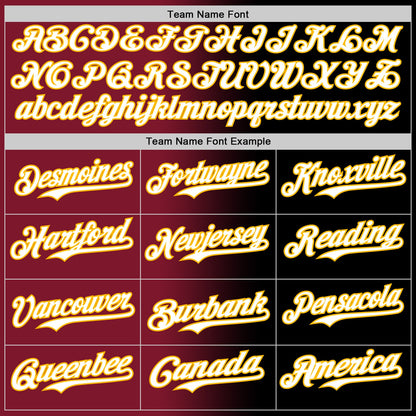 Custom Black White Crimson-Gold Authentic Gradient Fashion Baseball Jersey - Sky-Custom