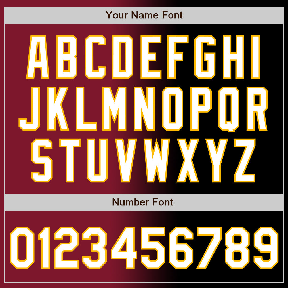 Custom Black White Crimson-Gold Authentic Gradient Fashion Baseball Jersey - Sky-Custom