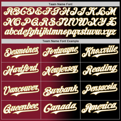 Custom Black White Crimson-Old Gold Authentic Gradient Fashion Baseball Jersey - Sky-Custom