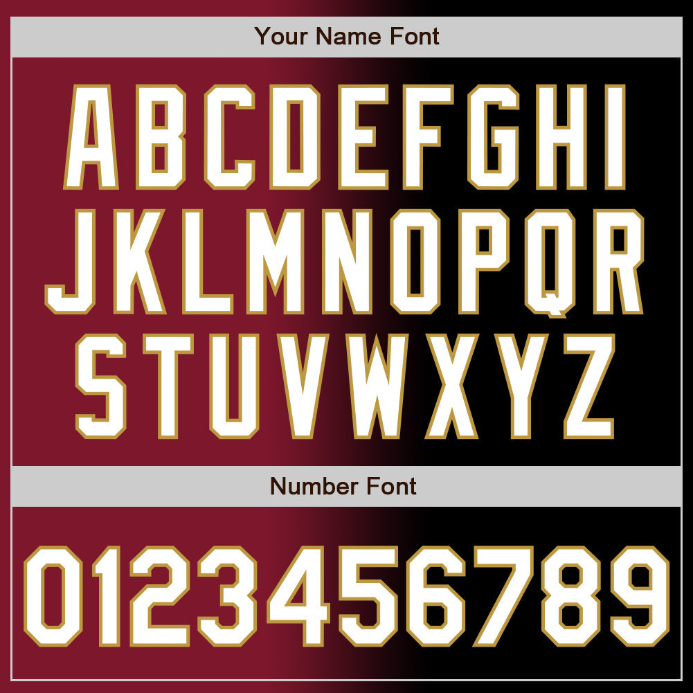 Custom Black White Crimson-Old Gold Authentic Gradient Fashion Baseball Jersey - Sky-Custom