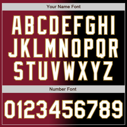 Custom Black White Crimson-Old Gold Authentic Gradient Fashion Baseball Jersey - Sky-Custom