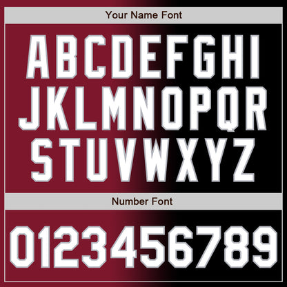 Custom Black White Crimson-Gray Authentic Gradient Fashion Baseball Jersey - Sky-Custom