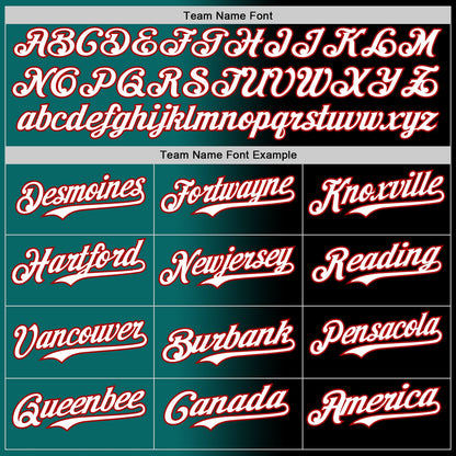 Custom Black White Teal-Red Authentic Gradient Fashion Baseball Jersey - Sky-Custom