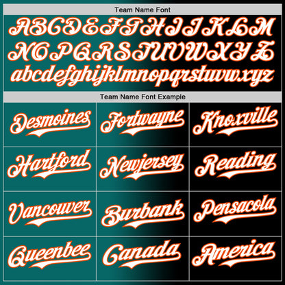 Custom Black White Teal-Orange Authentic Gradient Fashion Baseball Jersey - Sky-Custom